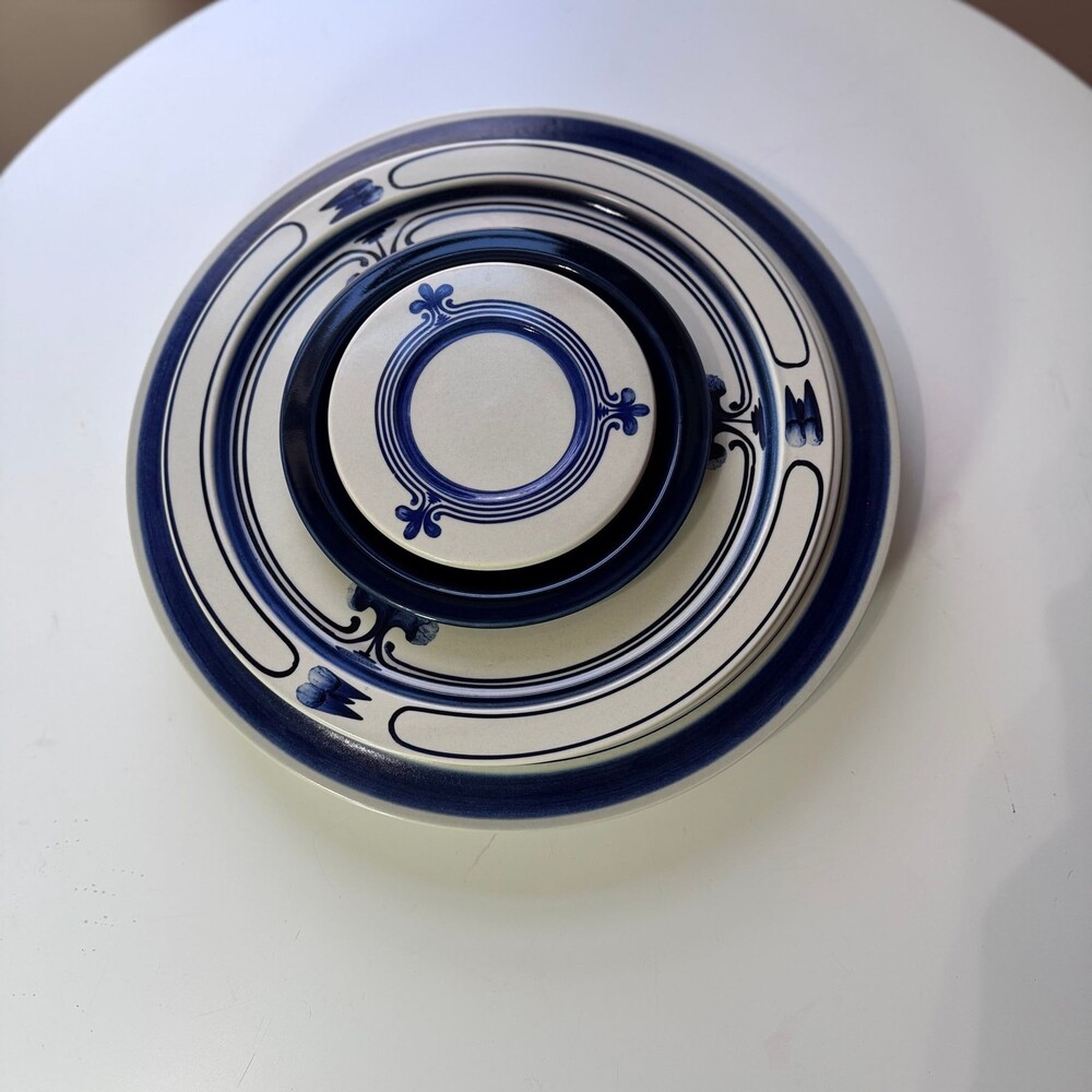 Rosenthal Studio Line Siena Blue Hand-Painted Björn Wiinblad 4 Plate SET Rare